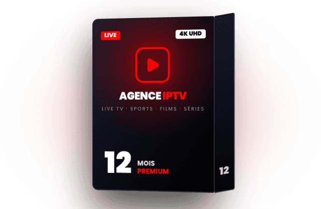 Abonnement IPTV 12 mois Agence IPTV, 4K, chaînes en direct et VOD